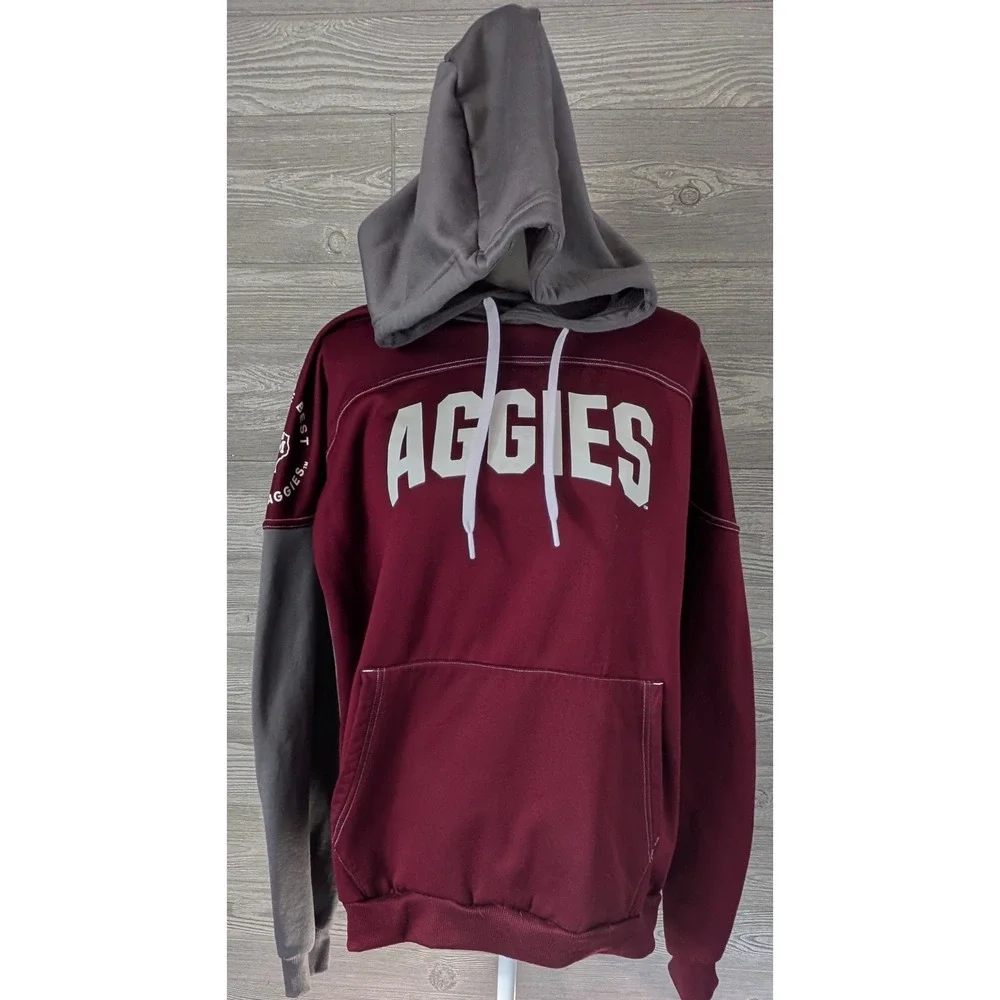 Adidas Texas A&M Aggies Aeroready Hoodie Mens Maroon Grey Size Large